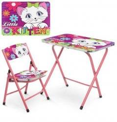 Детский столик и стульчик складные Кошка A19-Kitten
