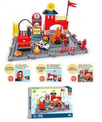 Конструктор пожарная часть машинка+ фигурка 74 детали HG-1937