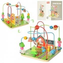 Лабиринт деревянный игрушка на проволоке городок MD 2053