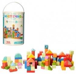 Деревянный Городок 100 элементов MD 2358 в ведре