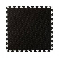 Коврик  пазл напольный рельефный черный 6 деталей 2629