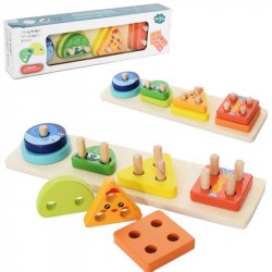 Пирамидка-геометрика деревянная 8 деталей MD 2869