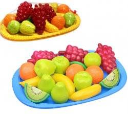 Поднос детский с набором игрушечных фруктов или овощей  904 Орион