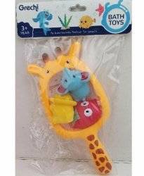 Игрушка для купания  жираф-сачок+ животные G402-1