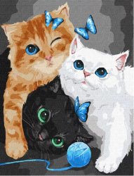 Набор для росписи по номерам Пушистые котята KHO4370 Идейка 