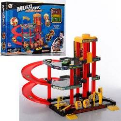 Гараж 3 этажа с лифтом +2 металлические машинки P4788A-1