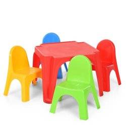 Столик и 4 стула пластиковые для детей для улицы 52-900
