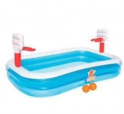  Бассейн семейный прямоугольный с баскетбольными кольцами 54122 Bestway