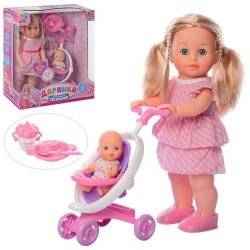 Кукла музыкальная с коляской и пупсом M 5444-1 UA