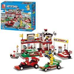 Конструктор пластмассовый Автогонки "Гоночная трасса" 457 деталей М38-B5500
