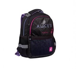 Рюкзак школьный для девочки чёрный Alice Ergo S-53 YES