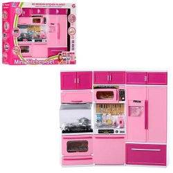 Мебель для куклы розовая Кухня со звуком и светом 5626