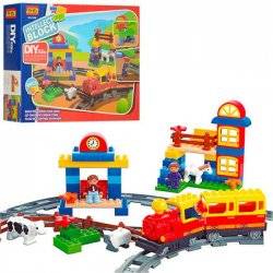 Конструктор Железная дорога 95 деталей со звуком и светом+фигурки 6188В