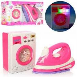 Набор бытовой техники утюг+стиральная машина с музыкой и светом 6501 