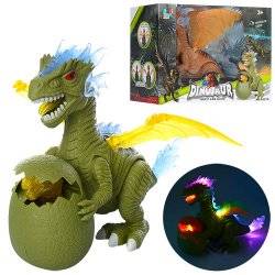 Динозавр-дракон с яйцом и дракончиком светится и ходит  6627 