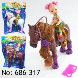 Мини кукла с лошадью 686