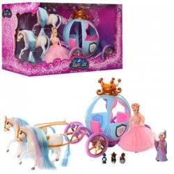 Кукла Золушка с каретой и фигурками со световыми эффектами 778397/201
