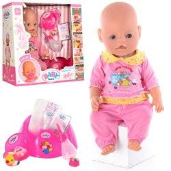  Кукла Baby Беби Борн c аксессуарами BB 8001 (9 функций, 10 аксессуаров)