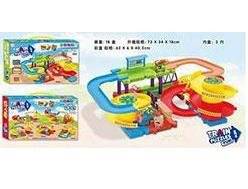 Детская железная дорога -  двухуровневый трек с паровозом и прицепом 8042-3-4. Рекомендуем!!!