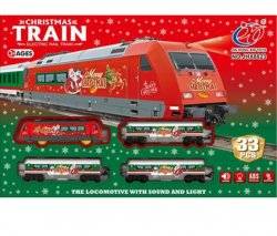 Железная дорога Рождественская со звуком и светом 33 детали JHX8823