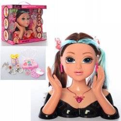 Кукла голова для макияжа с музыкой и светом + тени и аксессуары 8869-21A