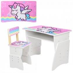 Парта со стульчиком Единороги регулируемая 905-65