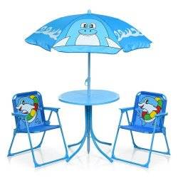 Столик летний с зонтом и раскладными стульчиками для детей Дельфины 93-74-DLF