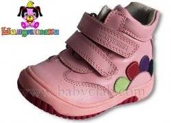  Демисезонные кожаные ботинки для девочки розовые  Q9-1 "Шалунишка" 21 размер