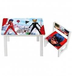 Детский стол и стул для творчества укрепленный Леди Баг Lady Bug BSM1-M01
