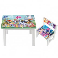 Детский стол и стул для творчества Little Pony Colors 2 вида BSM1-M02 укрепленный