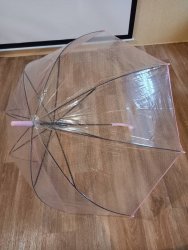 Уценка! Зонт прозрачный в розовый горошек Нежность