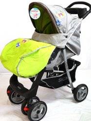 Коляска детская прогулочная Sigma (Сигма) 038 - серо-зеленая