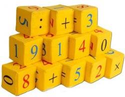 Кубики мягкие желтые Цифры 12 штук Розумна играшка 