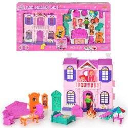 Кукольный домик "Мой милый дом" с фигурками, мебелью, музыкальными и световыми эффектами 0204
