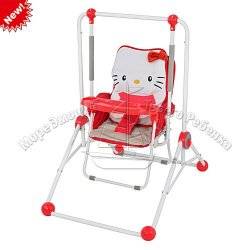 Качели напольные "Hello Kitty" бело-красные с ремнем безопасности