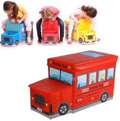 Пуф детский для игрушек Автобус "УкрДом", Украина
