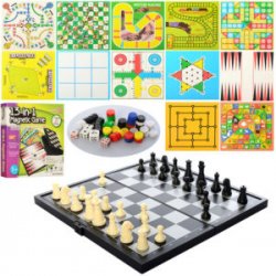 Настольная игра Шашки, шахматы и нарды магнитные 13 в 1 QX6613A