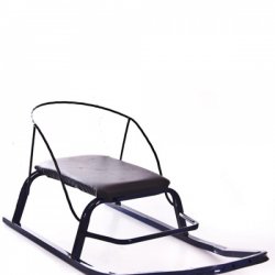 Санки металлические с мягкой сидушкой без ручки модель 3