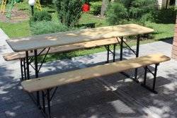 Садовая деревянная мебель стол и 2 скамейки складные Украина