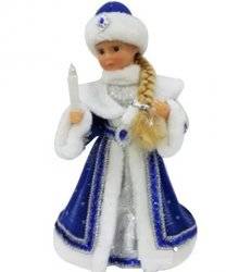 Снегурочка игрушка в голубом с фонариком музыкальная  большая 11698